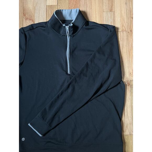 Adidas Mens Athletic Lightweight Half Zip Athleisure Black Golf Top Sz M - Picture 3 of 16